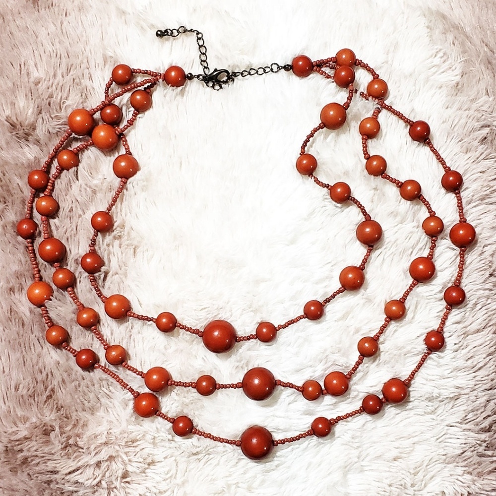 ☀️Adorable☀️3 -Layer Brown Necklace